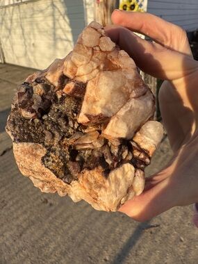 Natural Quartz Cluster - Purple White and Iron stained